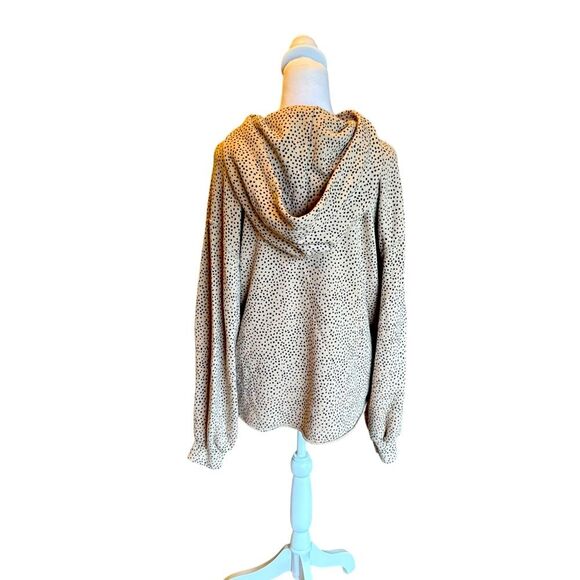 Abercrombie & Fitch Soft Collection Hooded Sweatshirt Tan Black Dots Womens Med - Picture 3 of 14